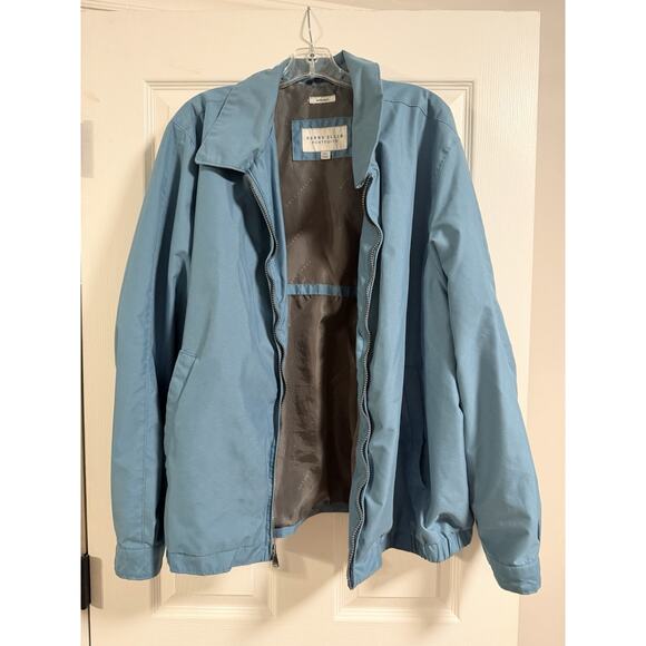 Mens Perry Ellis Portfolio Microfiber Blue Lightweight Lined Jacket -XXL - Picture 2 of 7
